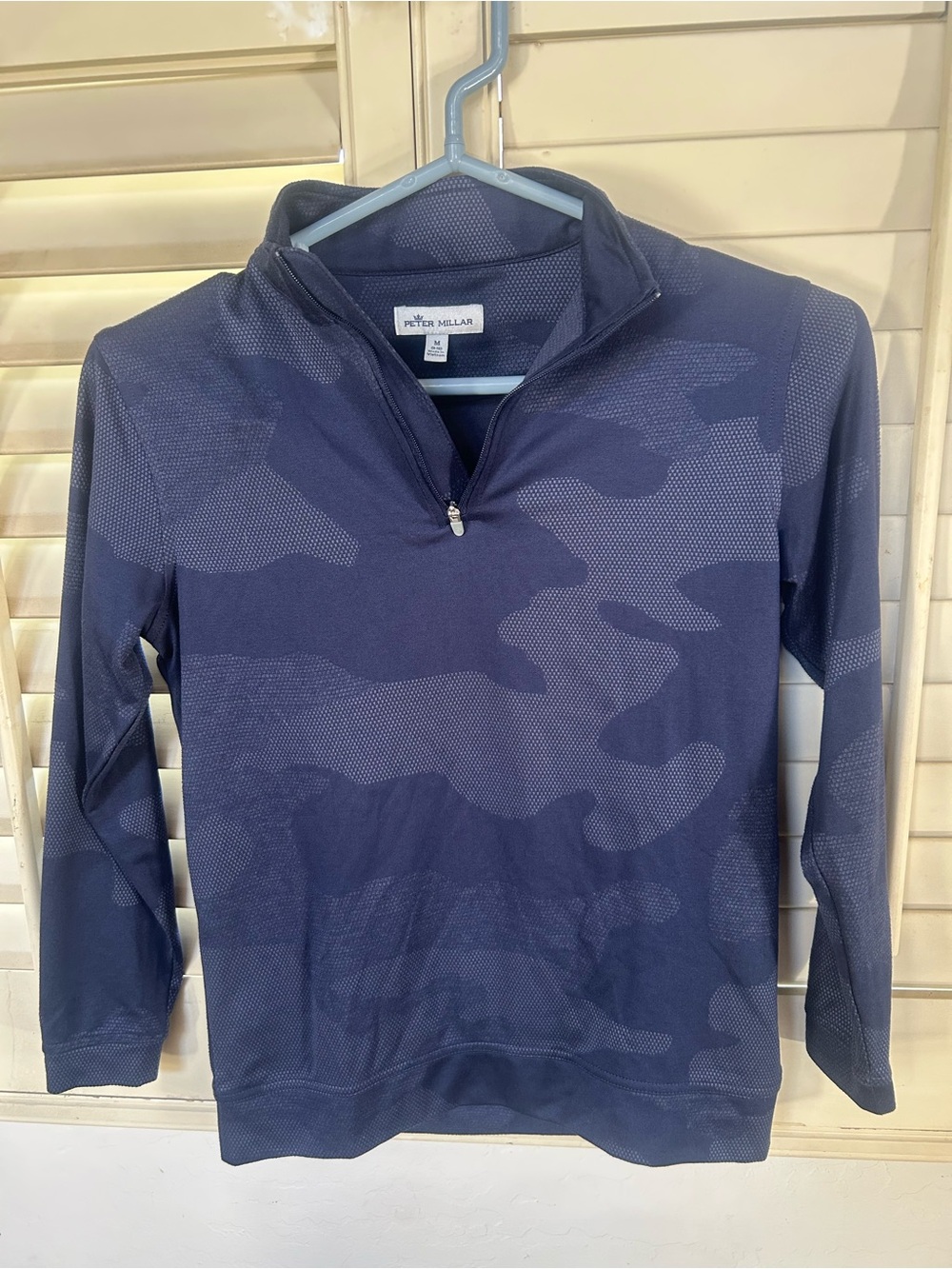 Peter Millar Navy Camo 1/4 Zip Pullover Hoodie
